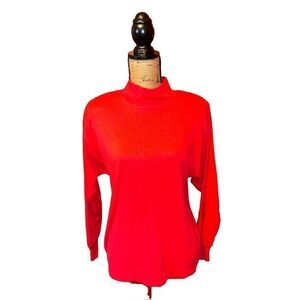 Vintage Karen Scott Top Mock Neck L  Red